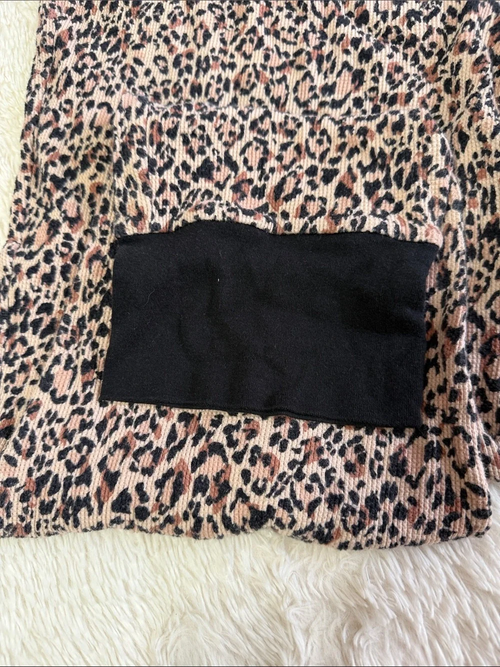 Victoria's Secret Pink Leopard Print Pajama Set with Black Trim